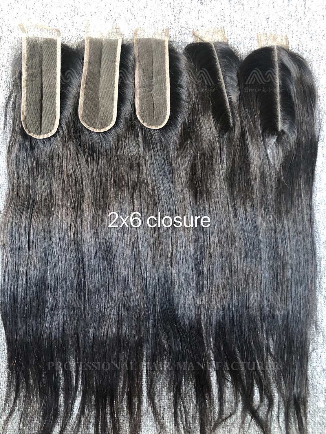 Mink Hair Straight 2X6 Transparent Closure
