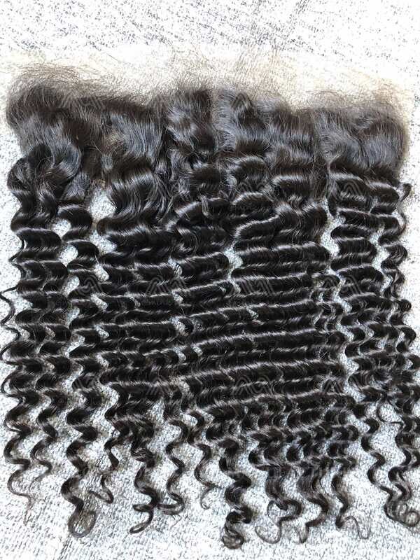 Mink Hair Deep Wave 13X4 Transparent Frontal