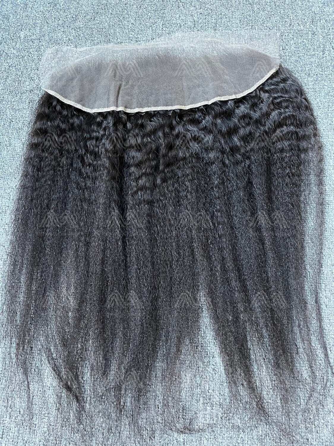 Mink Hair Kinky Straight 13X4 Transparent Frontal