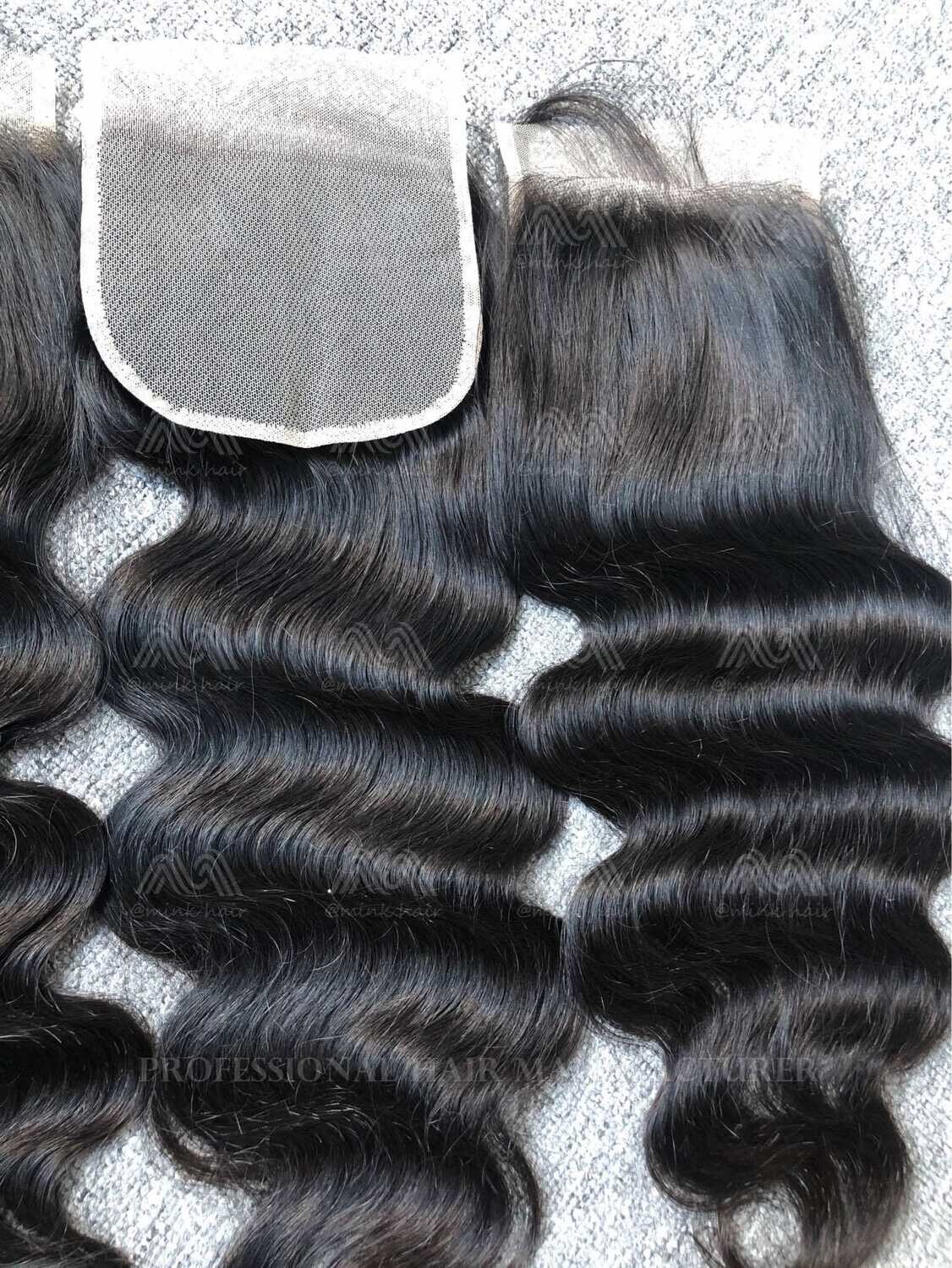 Luxury Hair Body Wave 5X5 Transparent Closure