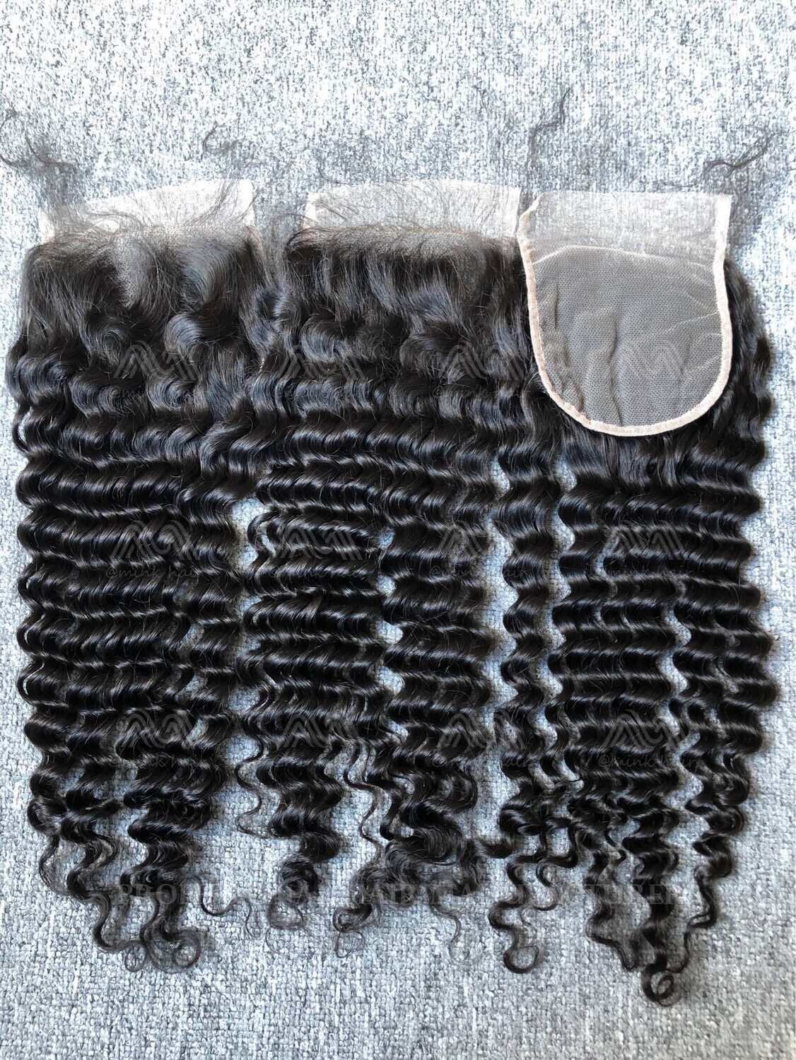 Luxury Hair Deep Wave 4X4 Transparent Closure
