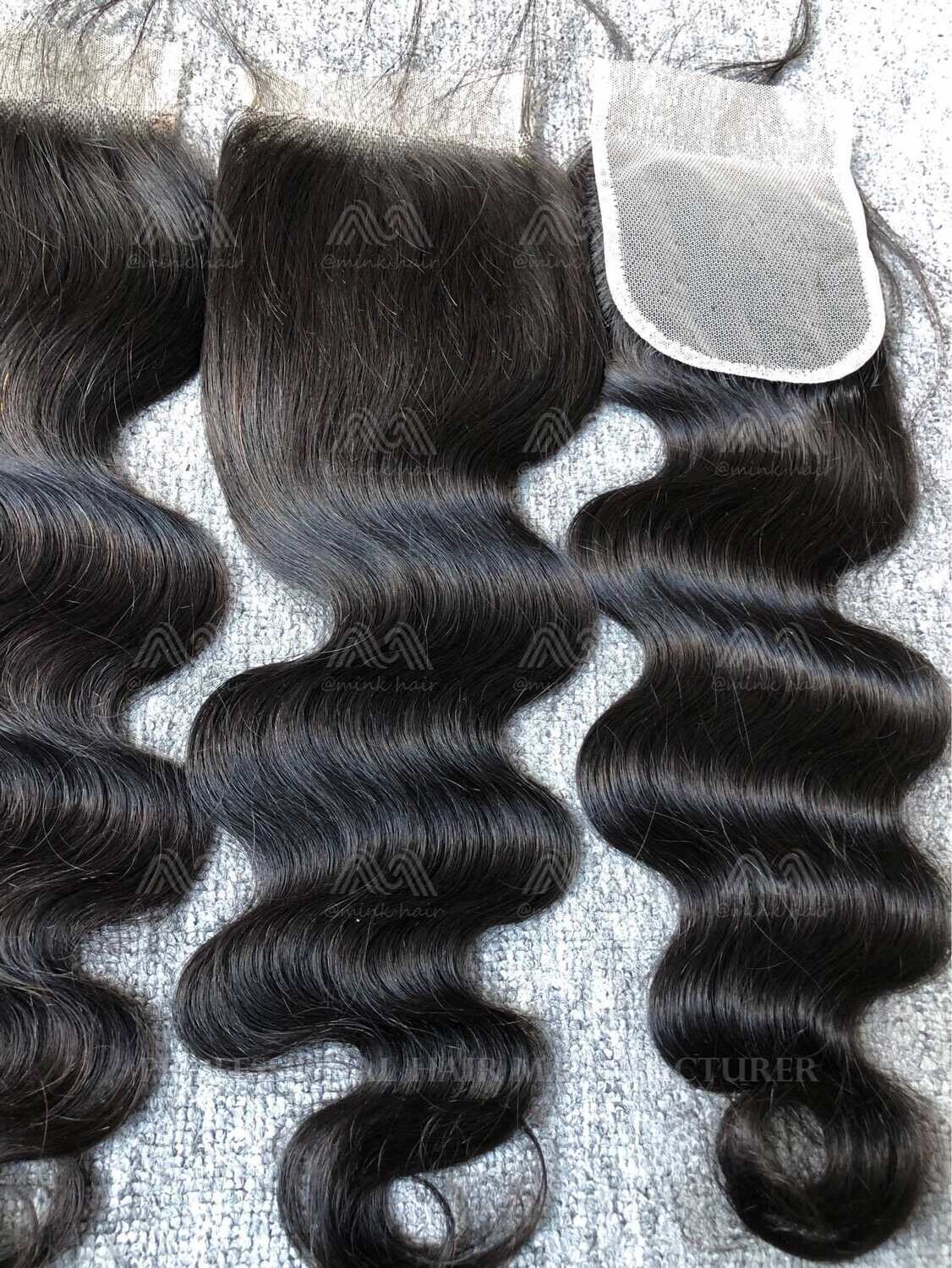 Luxury Hair Body Wave 4X4 Transparent Closure
