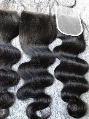 Luxury Hair Body Wave 4X4 Transparent Closure