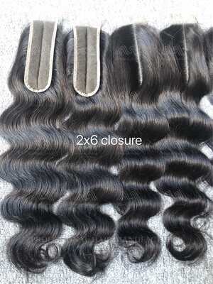 Mink Hair Body Wave 2X6 Transparent Closure