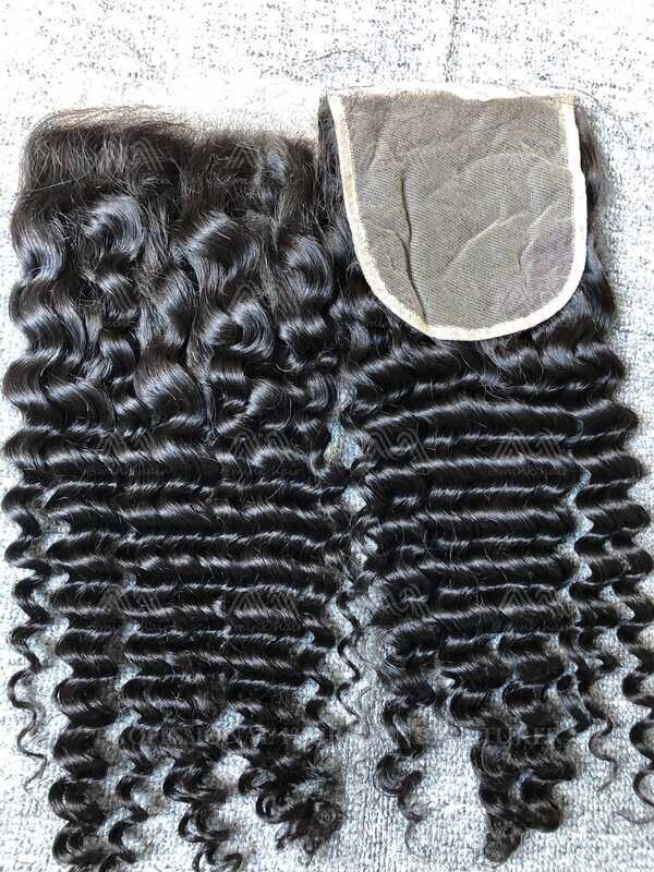 Mink Hair Deep Wave 5X5 Transparent Closure