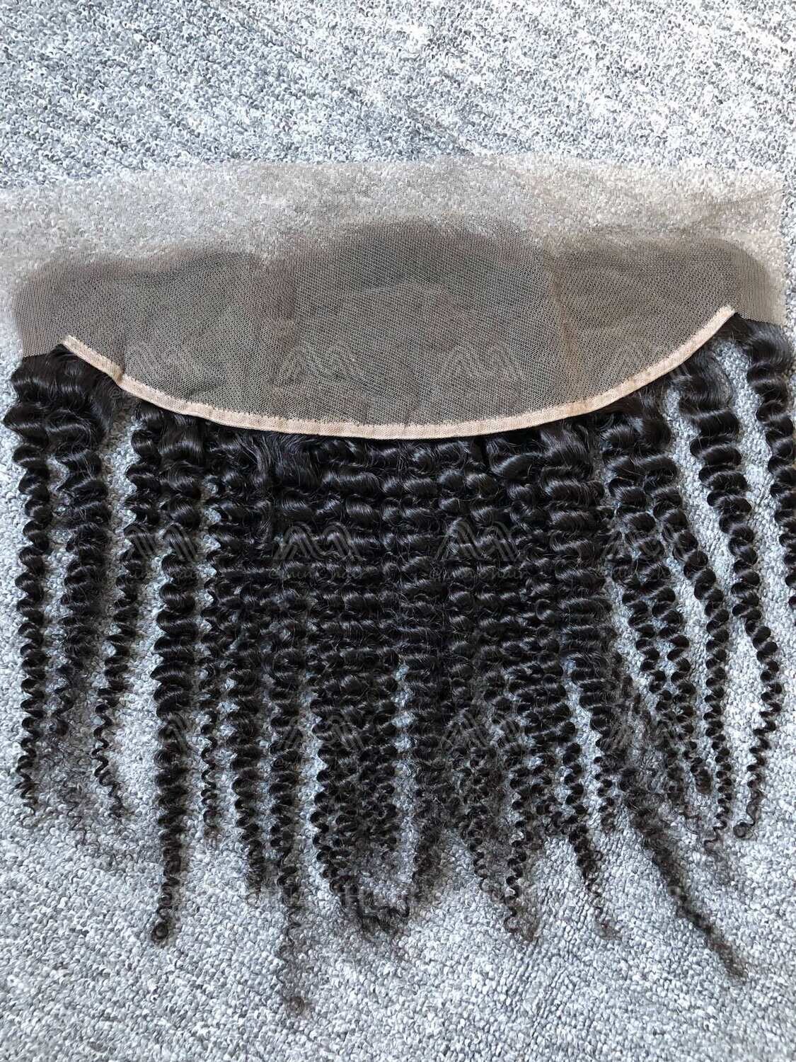 Mink Hair Kinky Curly 13X4 Transparent Frontal