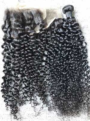 Mink Hair Jerry Curly 13X4 Transparent Frontal
