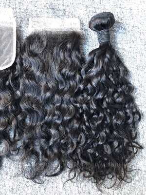 Mink Hair Water Wave 4x4 Transparent Closure