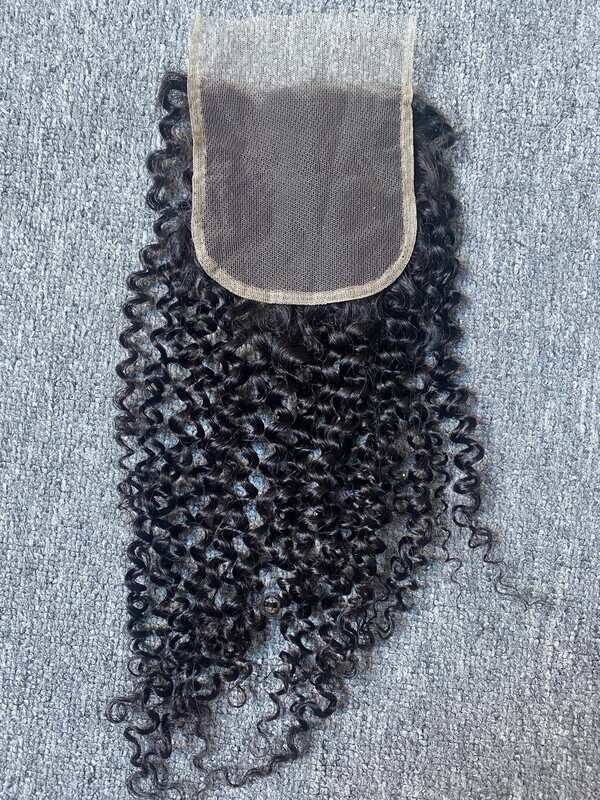 Mink Hair Jerry Curly 4x4 Transparent Closure