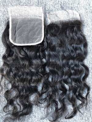 Mink Hair Water Wave 4x4 Transparent Closure