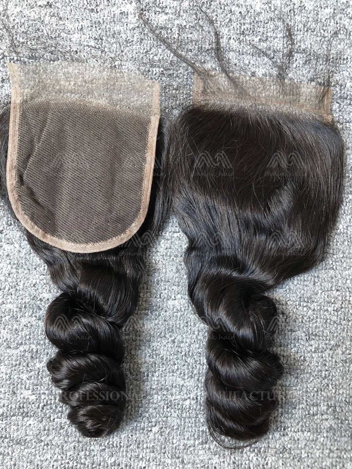 Mink Hair Loose Wave 4x4 Transparent Closure