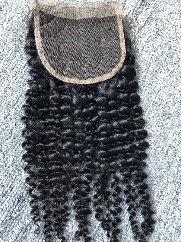Mink Hair Kinky Curly 4x4 Transparent Closure