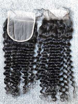 Luxury Hair Deep Wave 5X5 Transparent Closure