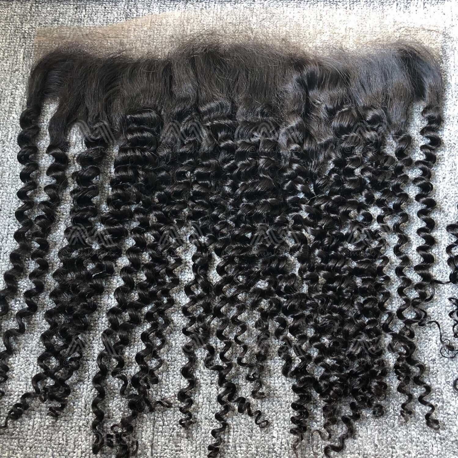 Raw Hair Kinky Curly 13x4 Transparent Frontal