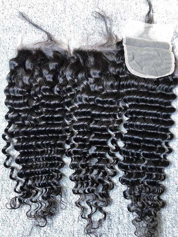 Raw Hair Deep Wave 4X4 Transparent Closure