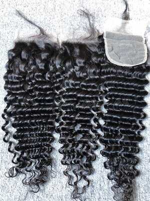 Raw Hair Deep Wave 4X4 Transparent Closure
