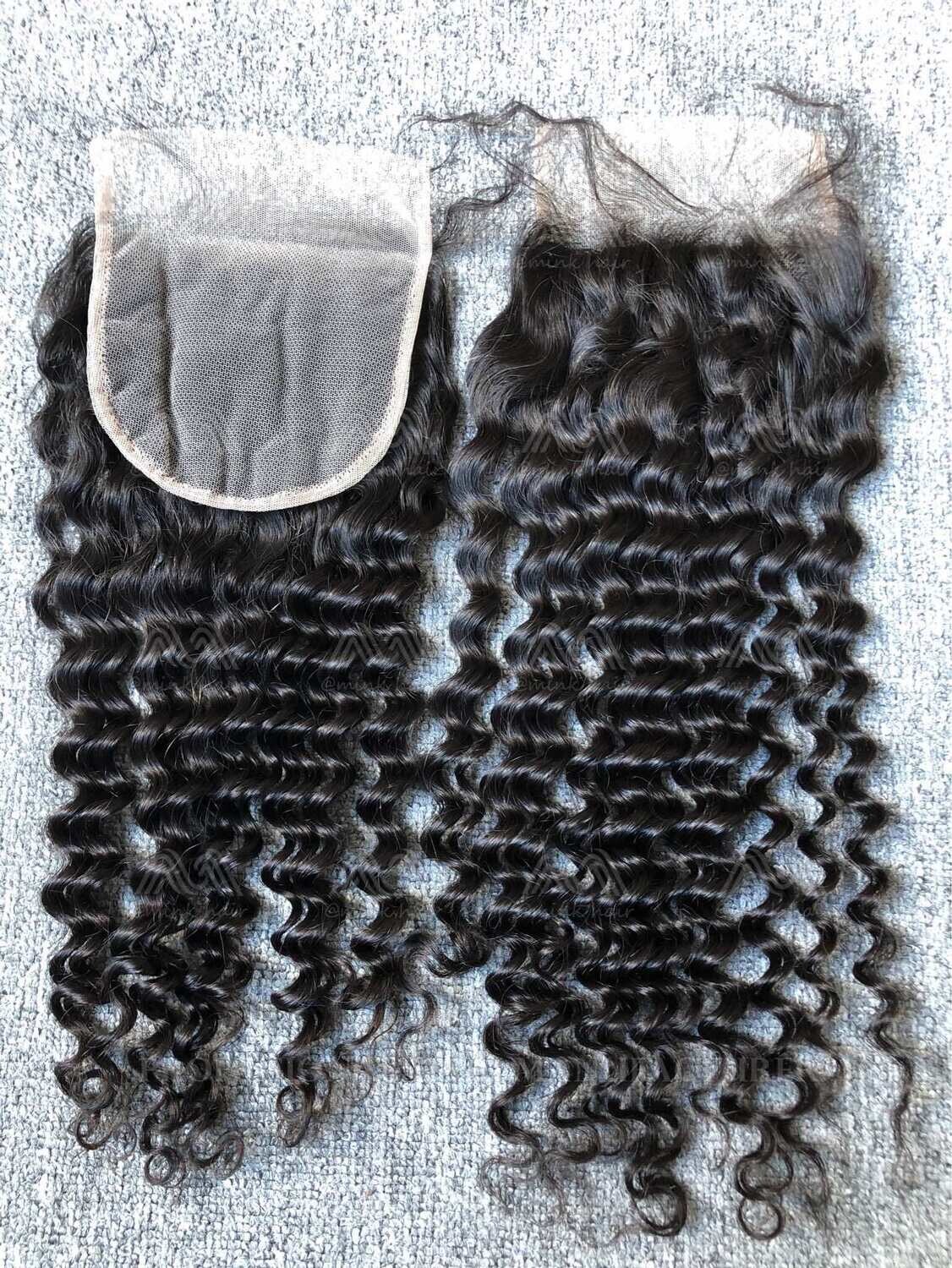 Raw Hair Deep Wave 5X5 Transparent Closure