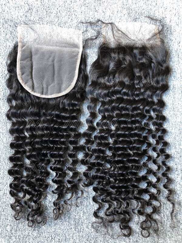 Raw Hair Deep Wave 5X5 Transparent Closure