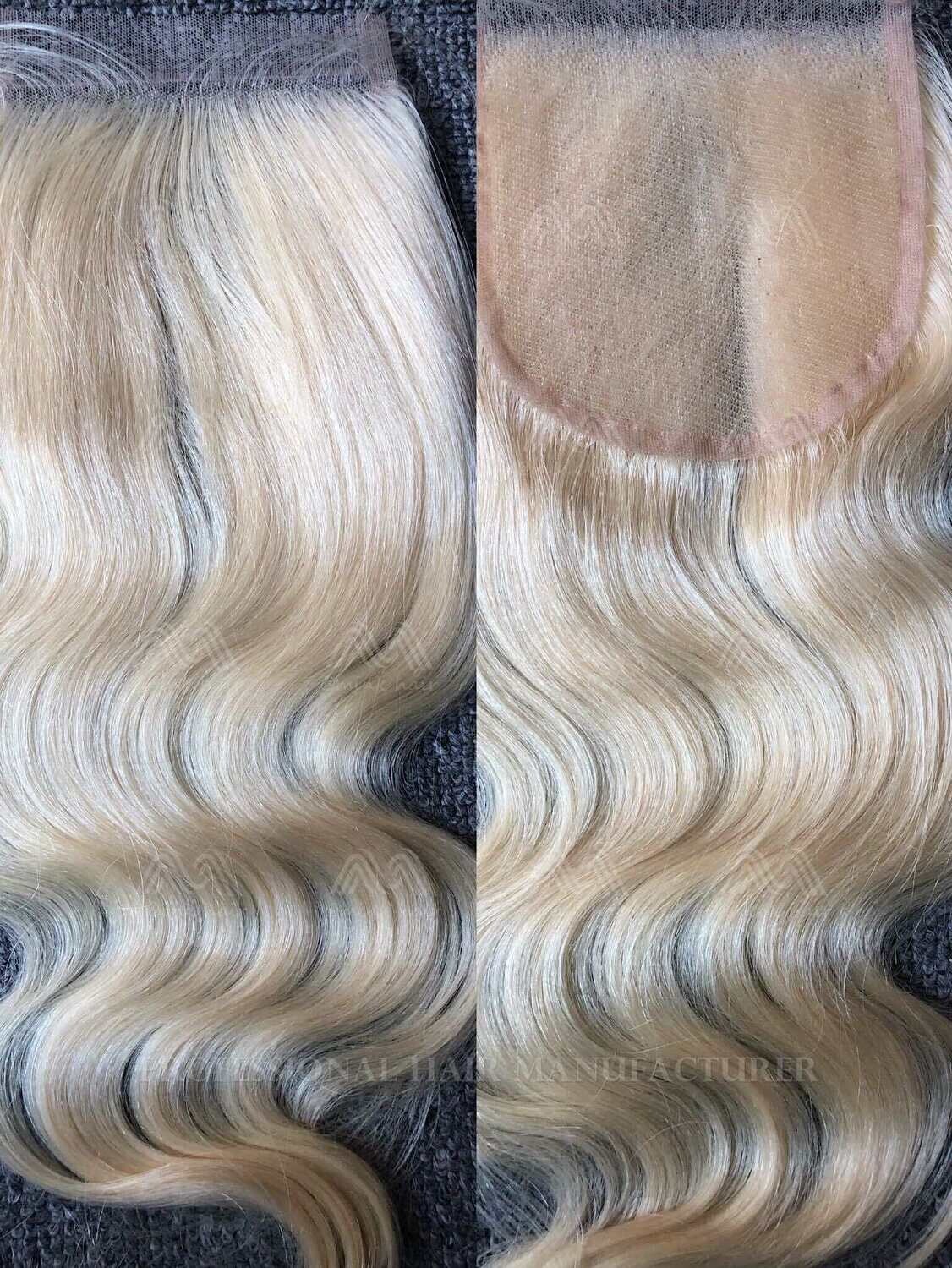 Blonde Hair Body Wave 5X5 Transparent Closure