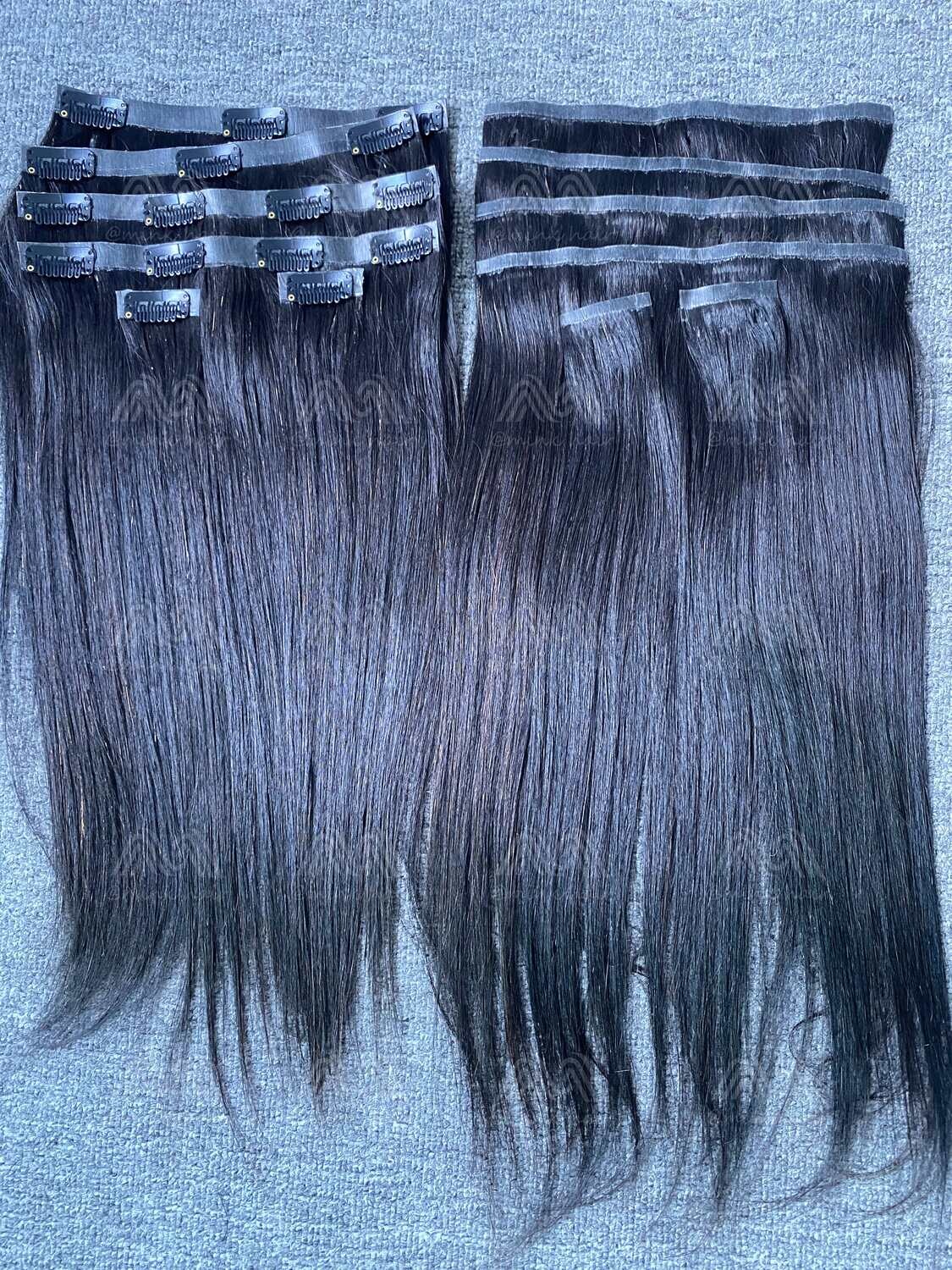 Pu Skin Seamless Clip In