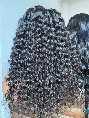 Raw Hair Italian Curly 13x4 Transparent Frontal Wig