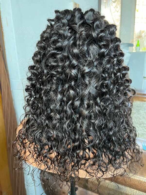 Raw Hair Italian Curly 5X5 Transparent Closure Wig