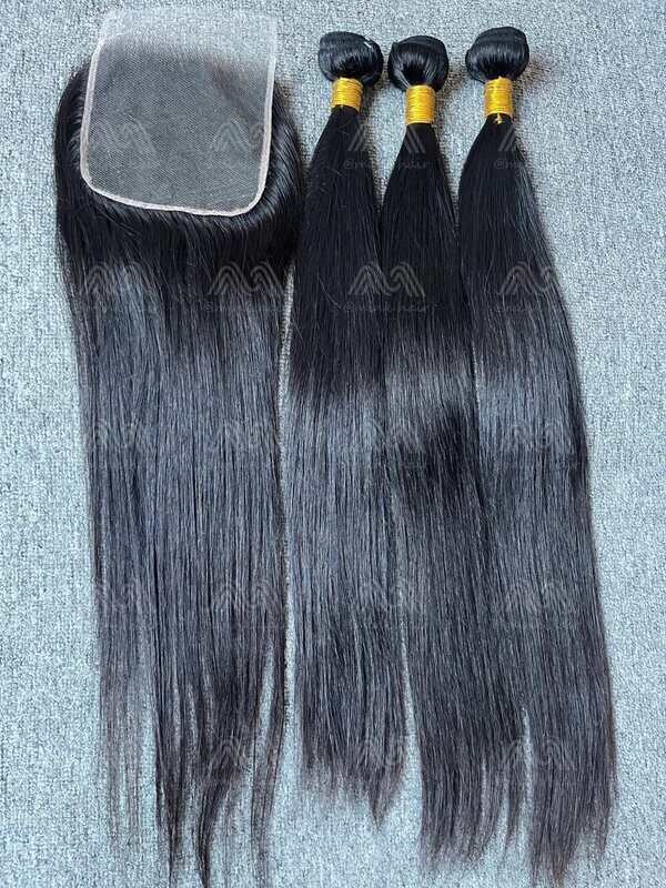 Diamond Hair Straight 3 Bundles With 5x5 HD Closure Deals