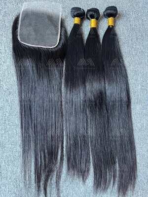 Diamond Hair Straight 3 Bundles With 5x5 HD Closure Deals