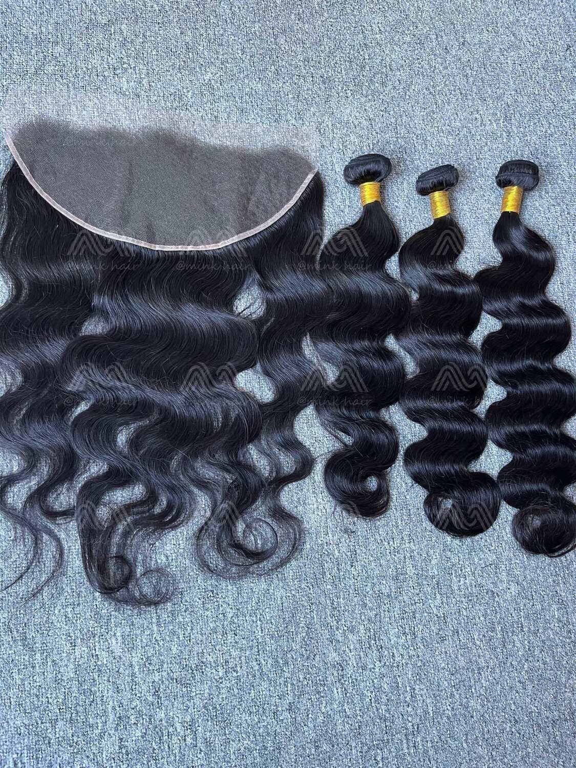 Diamond Hair Body wave 3 Bundles With 13x6 HD Frontal Deals