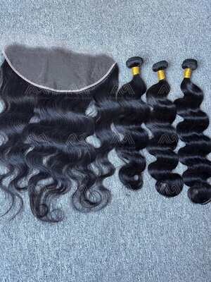 Diamond Hair Body wave 3 Bundles With 13x6 HD Frontal Deals