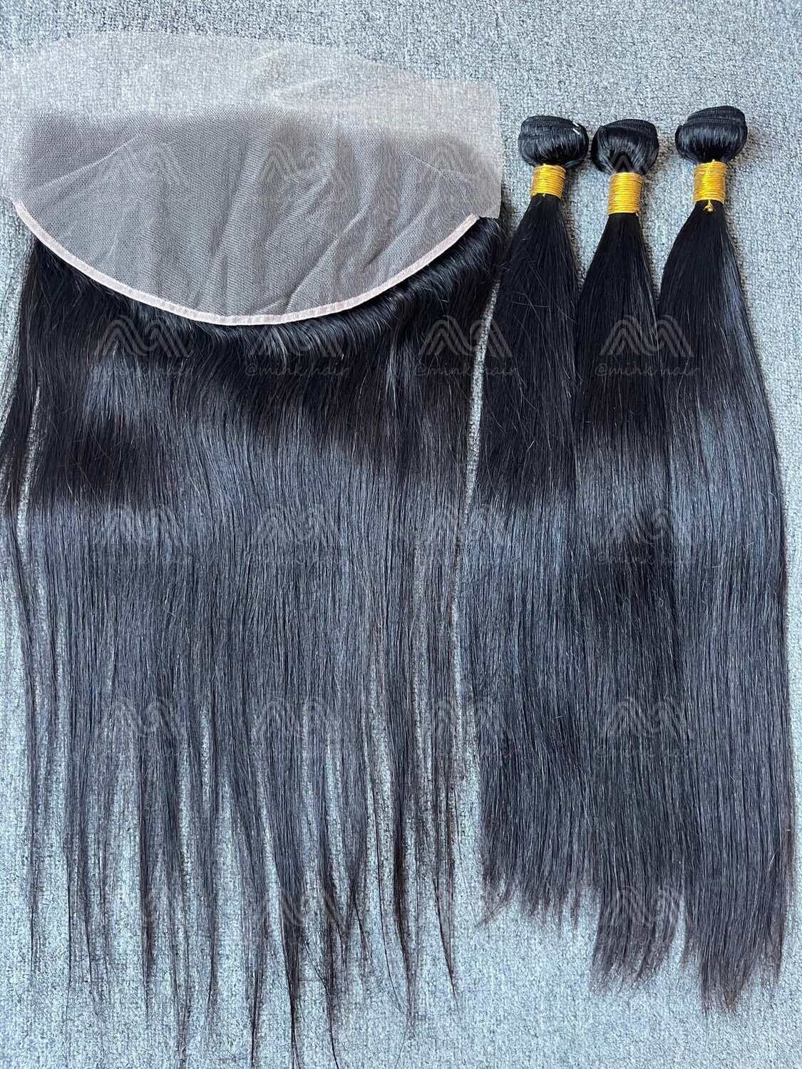 Diamond Hair Straight 3 Bundles With 13x6 Transparent Frontal Deals
