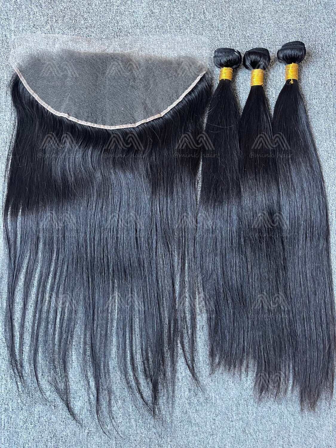 Diamond Hair Straight 3 Bundles With 13x6 HD Frontal Deals