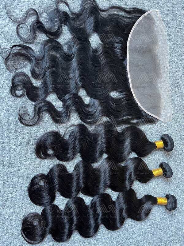 Diamond Hair Body wave 3 Bundles With 13x4 Transparent Frontal Deals