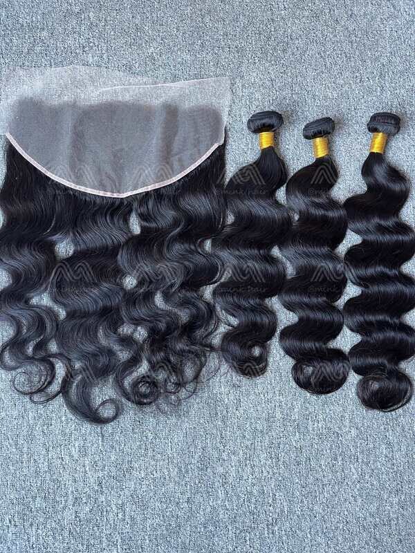 Diamond Hair Body wave 3 Bundles With 13x6 Transparent Frontal Deals
