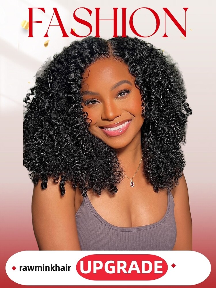 Mink Hair Kinky Curly Transparent Lace Wig