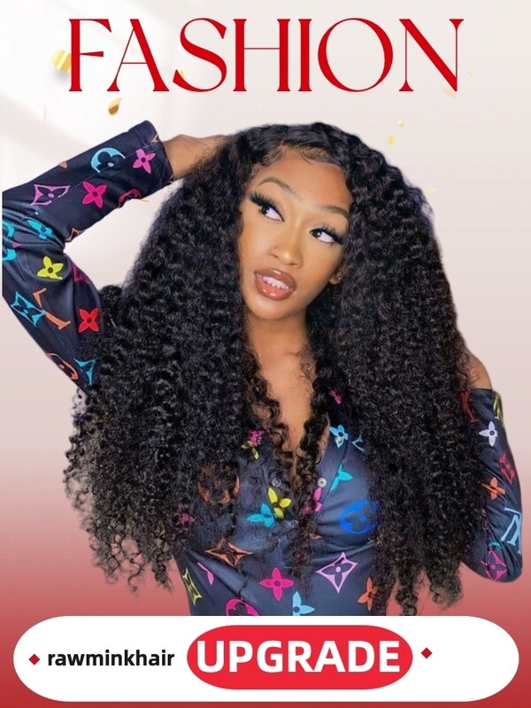 Mink Hair Jerry Curly Transparent Lace Wig