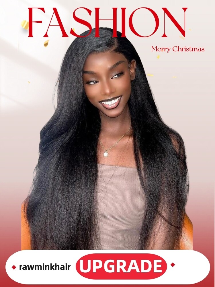 Mink Hair Kinky Straight Transparent Lace Wig
