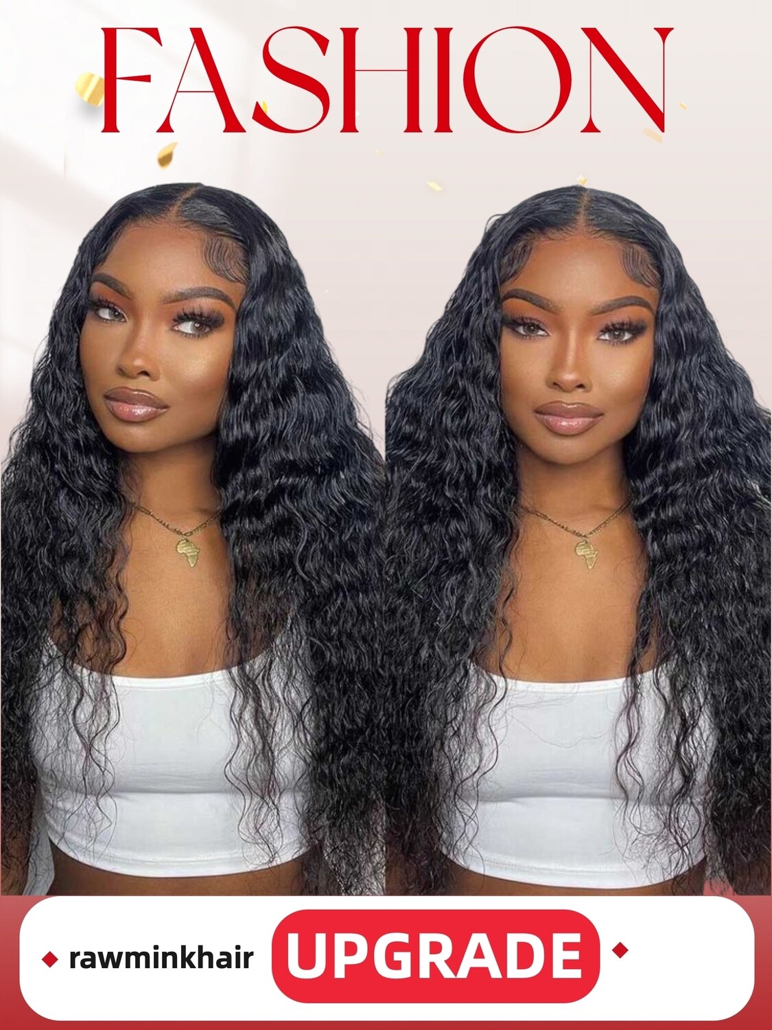 Mink Hair Water Wave Transparent Lace Wig