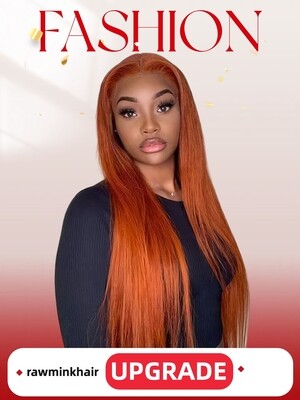 Orange Color Straight 13x4 Frontal Wig