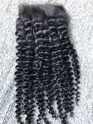 Raw Hair Kinky Curly 4x4 HD Closure
