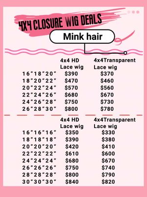 4x4 HD Transparent Closure Wig Deals-Mink Hair