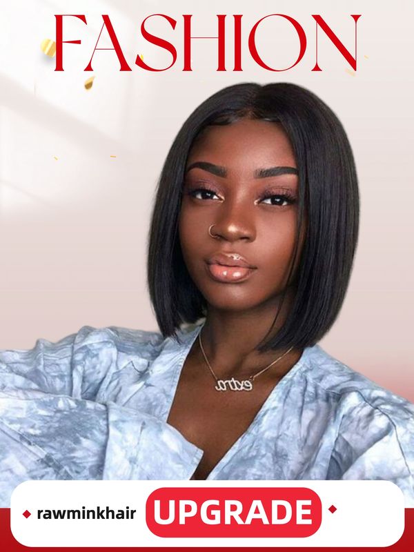 Mink Hair Straight 4x4 5x5 Bob Wig