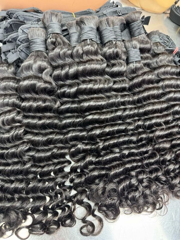 Deep Wave Bulk Hair For Braiding No Weft (100g) Luxury Hair