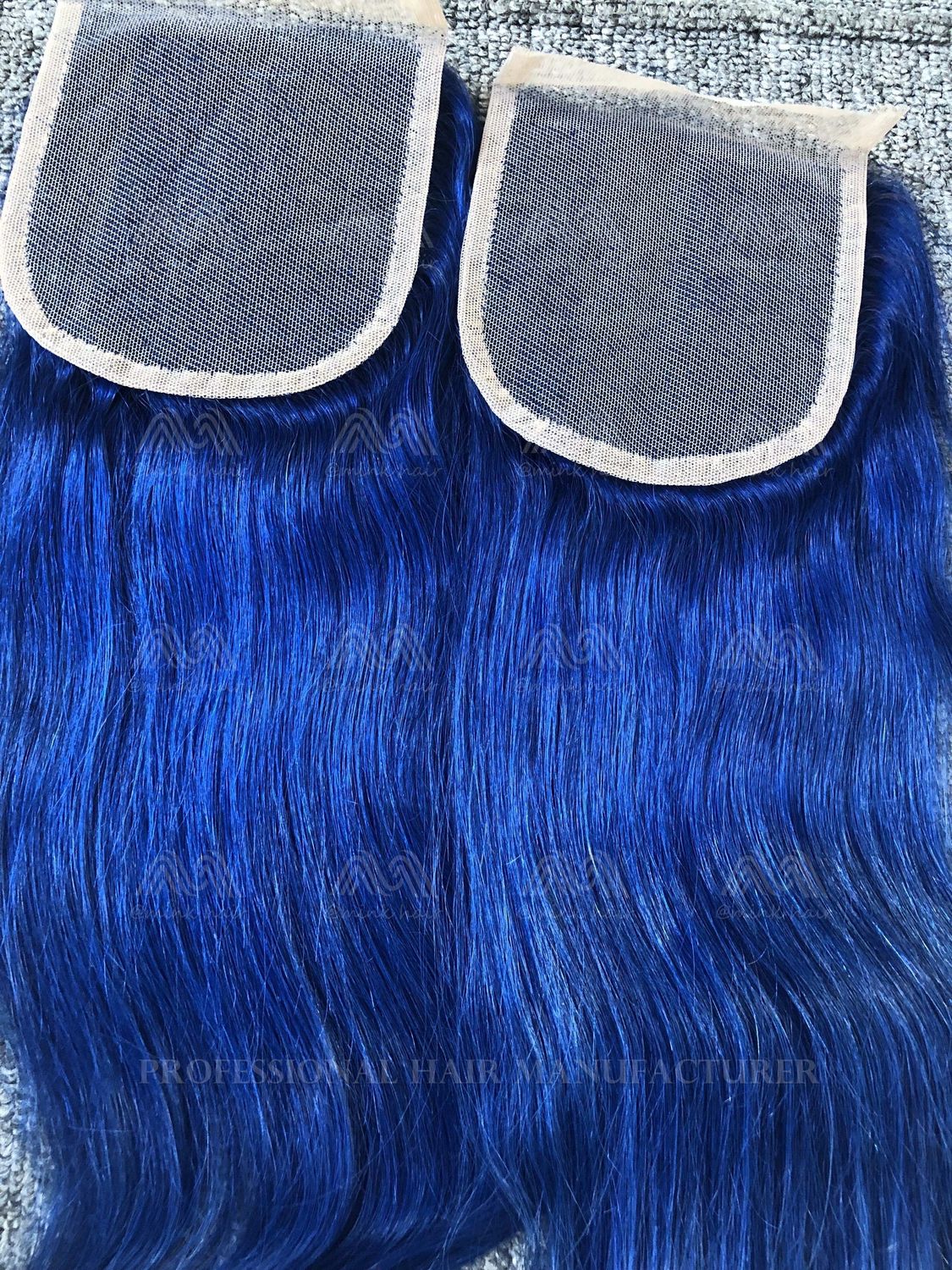 Blue Color Straight 4x4 Closure