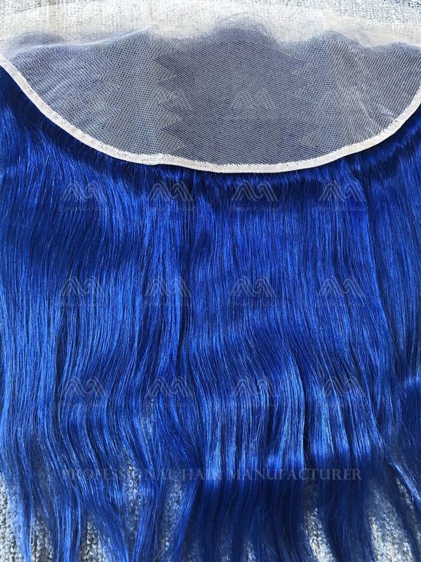 Blue Color Straight 13x4 Frontal