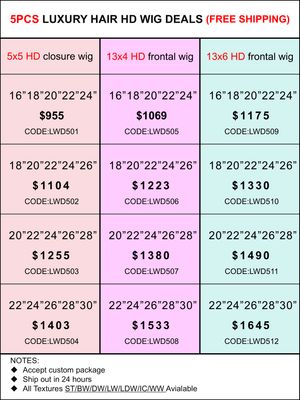 Luxury Hair HD Lace Wig Deals 5pcs