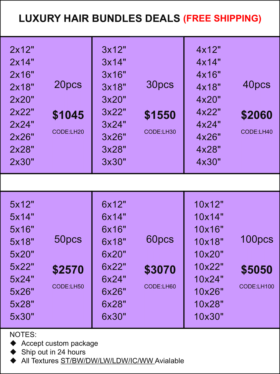 Bundles Deals: Luxury Hair 12inch-30inch