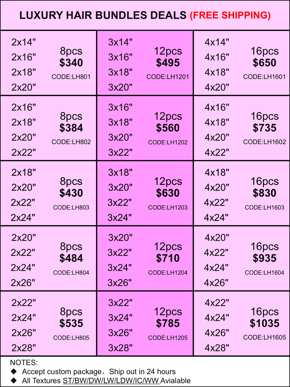 Bundles Deals: Luxury Hair 8pcs 12pcs 16pcs