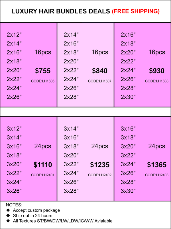 Bundles Deals: Luxury Hair 16pcs 24pcs