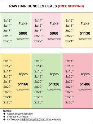 Bundles Deals: Raw Hair 15pcs 18pcs